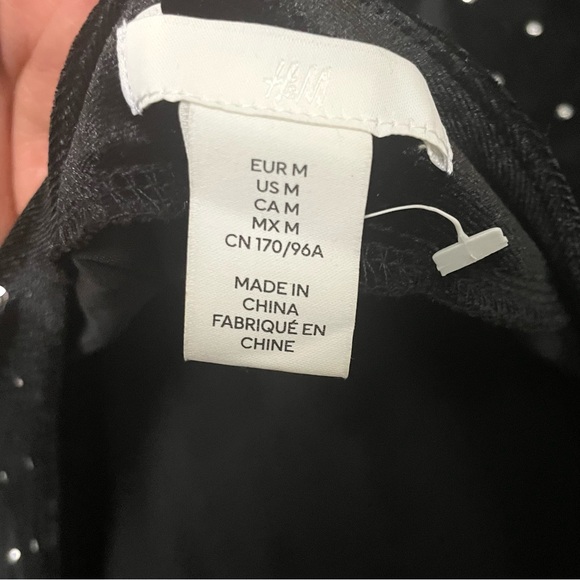 H&M Studded Rhinestone Long Sleeves Short Bodycon Dress Size M - Picture 11 of 13